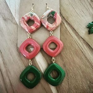 Handcrafted polymer clay earrings. Gold filled.